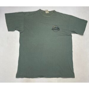 VINTAGE Camp Mimanagish T-shirt Men XL Green USA 90s Single Stitch
